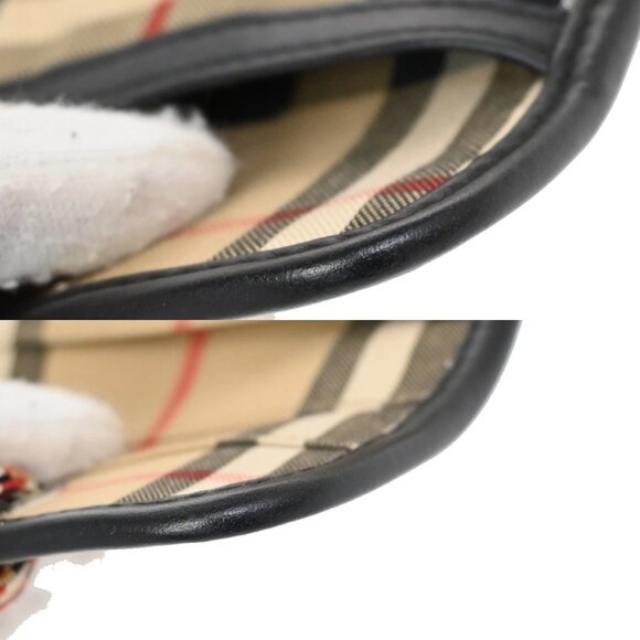 BURBERRY Logo Check Card Case Holder Canvas Leather Brown Black Italy 67KB292 - Picture 13 of 13